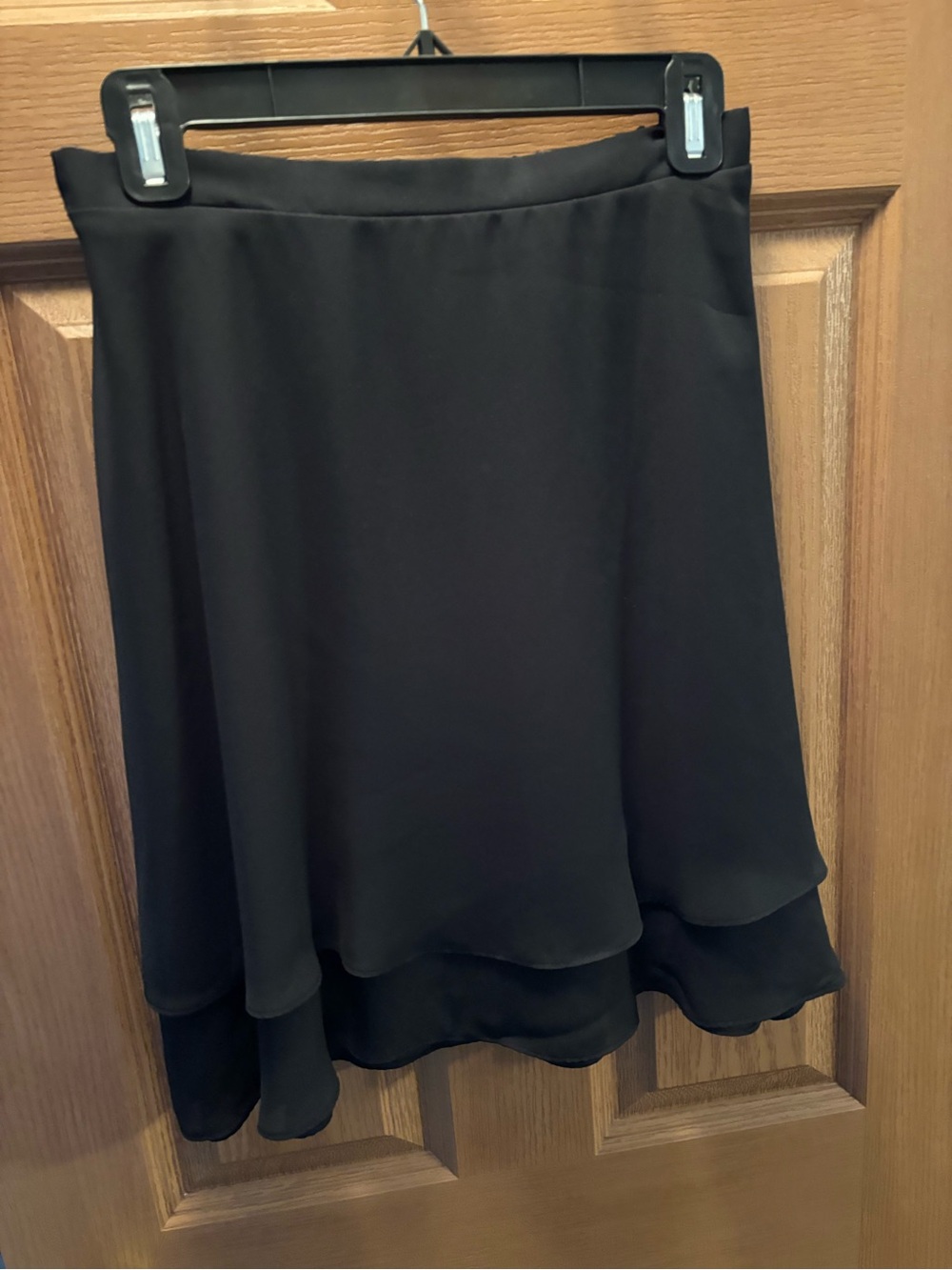 Women’s Black Layered A-Line Skirt, size 10 petite